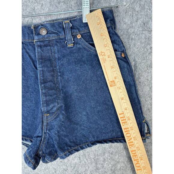 Vintage Levi's Denim Shorts Blue Women Orange Tab Button Fly Size 29 - Picture 9 of 12